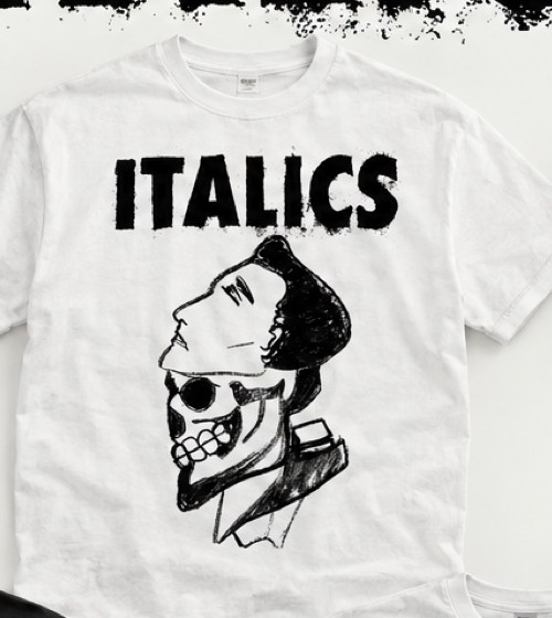 ITALICS T-shirt — skull profile